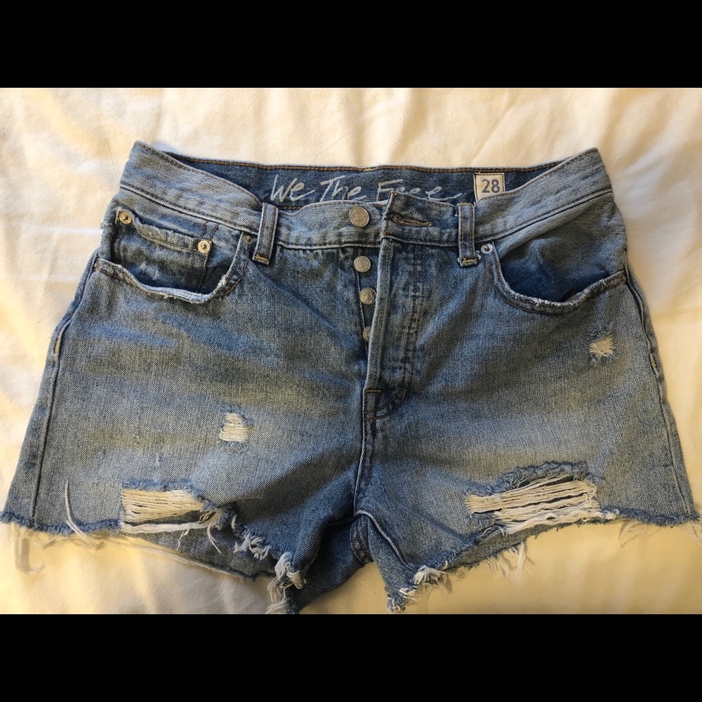 free people denim shorts
